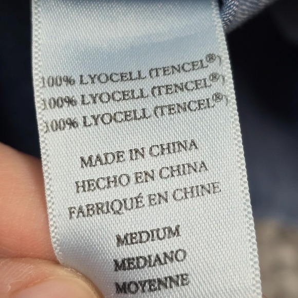 Rails Top Womens Medium Blue Raquel Chambray Lace Up Front Tencel Boho Hippie - Picture 6 of 11